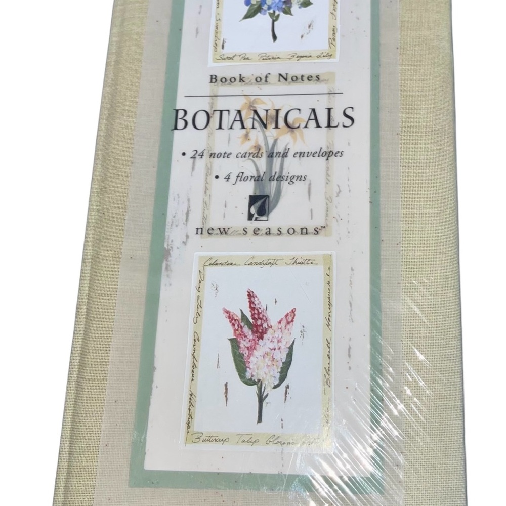 Botanical Note Greeting Thank You Cards Linen Folder Holder Junk Journal Floral